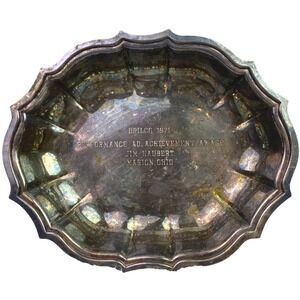 Vintage‎ International Silverplate Tray Engraved 1971 Performance Award